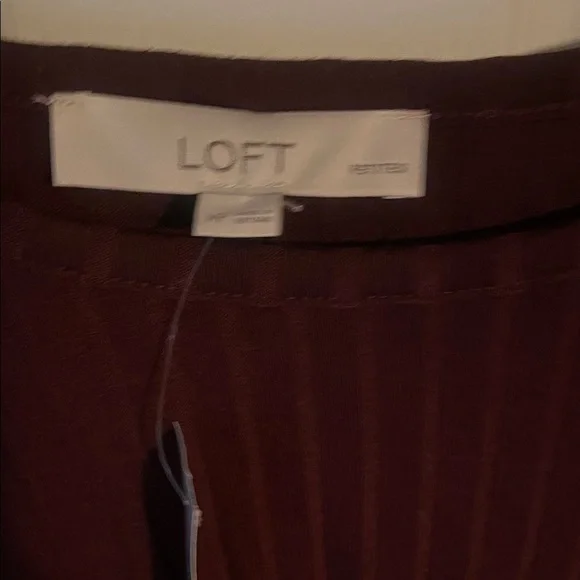 LOFT Rich Burgundy Long Sleeve Dress - Picture 2 of 4
